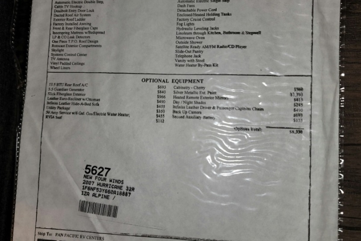 2007 Four Winds Hurricane 32R, 23