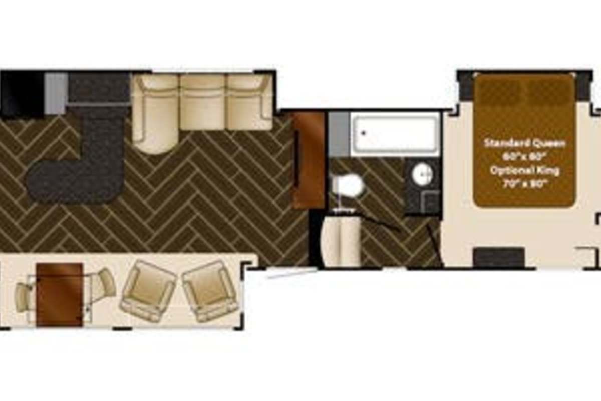2014 Heartland Gateway 3300 ML Tan White Brown, 1