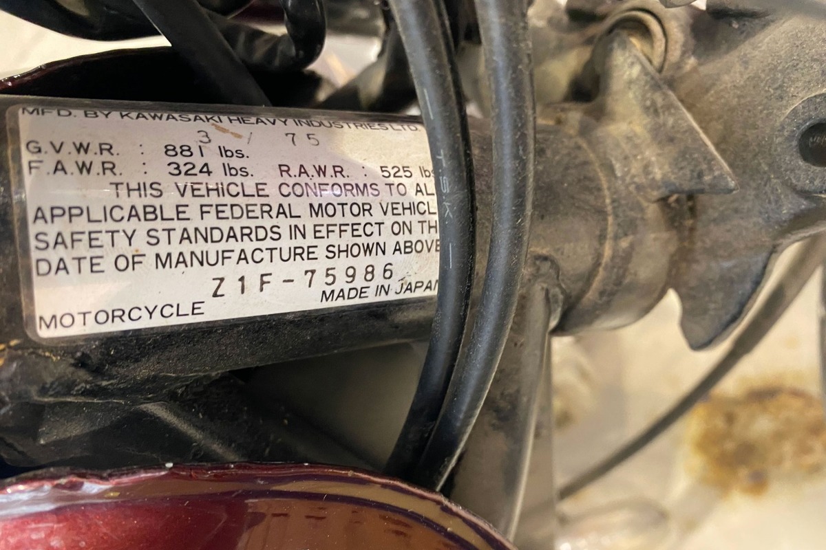 1975 Kawasaki Z1 900, 3