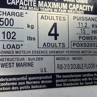 2019 West Marine RIB-310 Double Floor Hypalon, 2