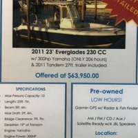 2011 Everglades Boats 230CC Center Console, 1